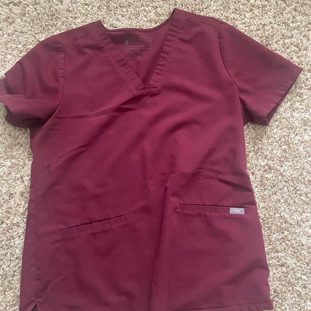 Women’s Figs Burgundy Scrub Top